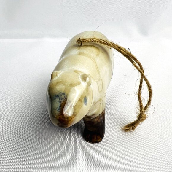 Woodland Style Ceramic White Bear High Gloss Art Pottery Figurine Ornament - Picture 4 of 8